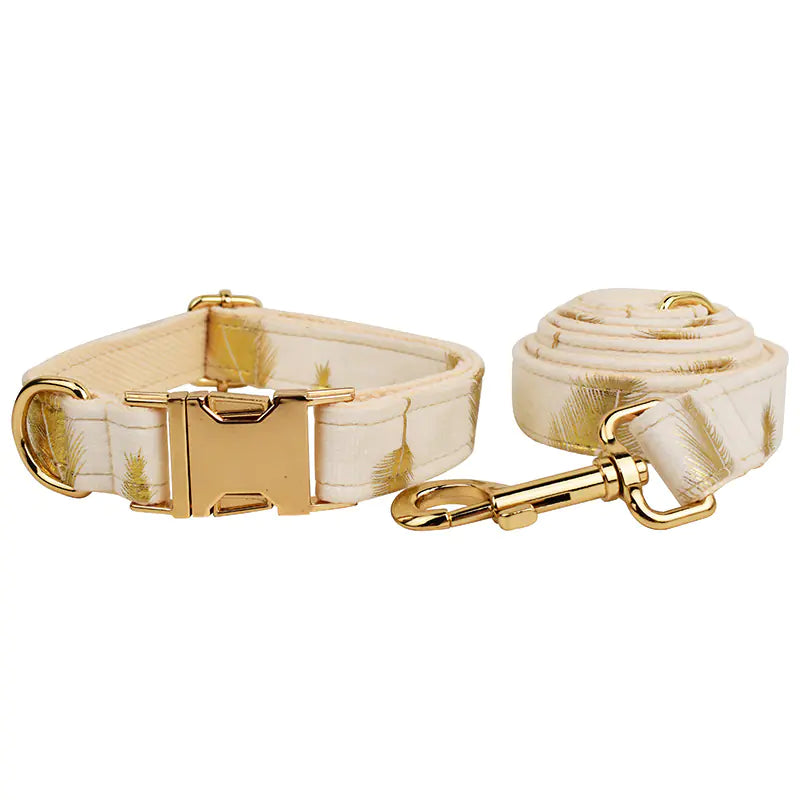 Velvet Pet Collar with Traction Rope