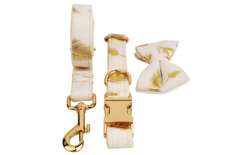 Velvet Pet Collar with Traction Rope