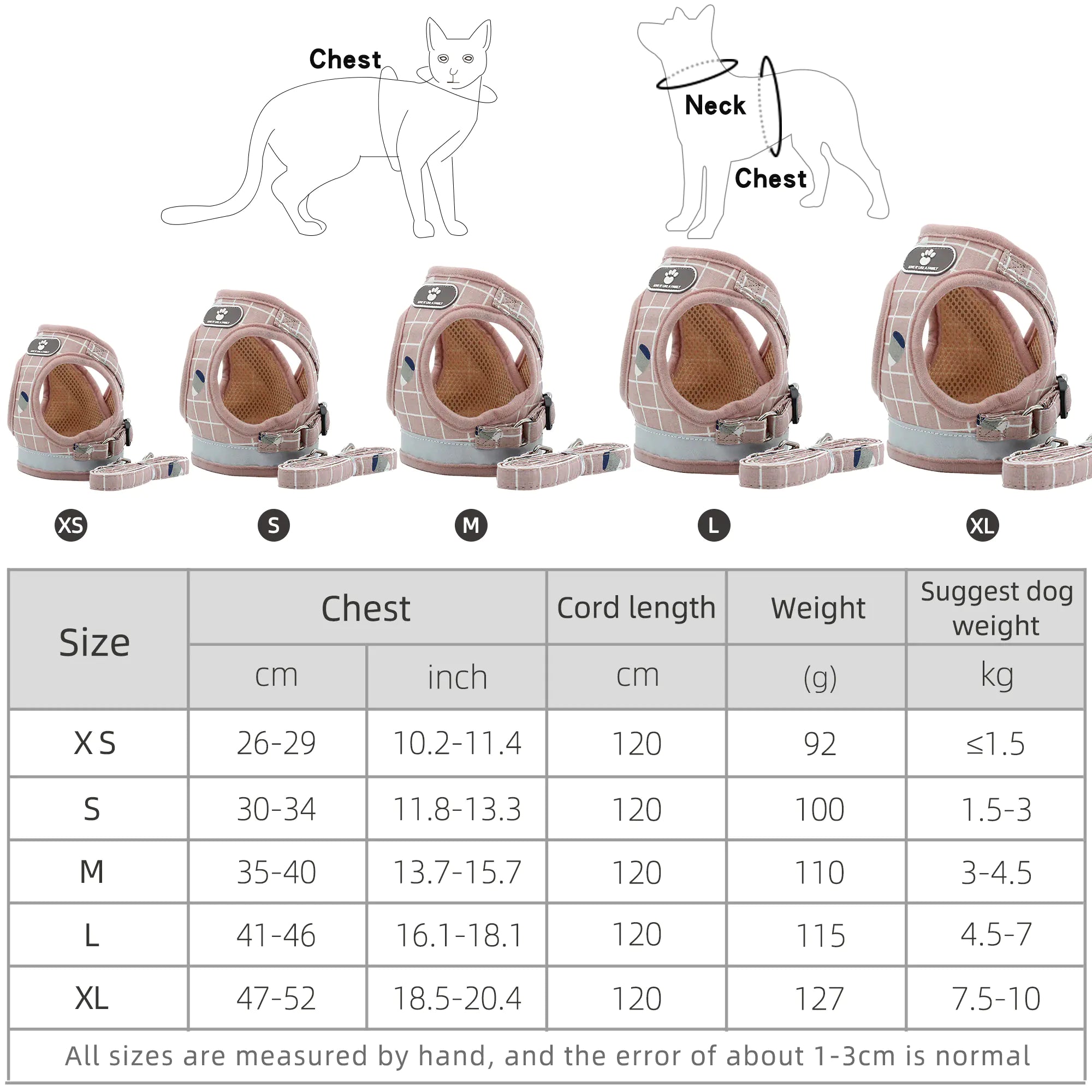 Adjustable Reflective Pet Traction Rope and Collar Set